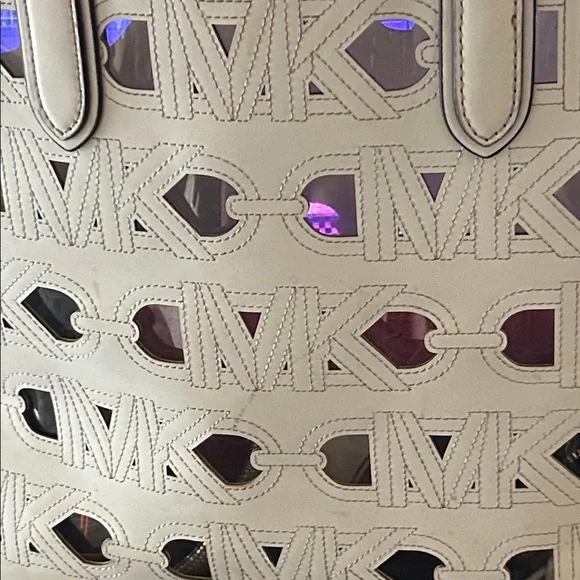 Michael Kors Cream Cutout Tote